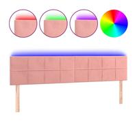 vidaXL Tête de lit à LED 3121671 160x5x78/88 cm velours rose