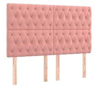 vidaXL Tête de lit à LED Rose 160x7x118/128 cm Velours