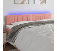 Vidaxl Tête De Lit À Led Rose 180x5x78/88 Cm Velours Rose