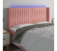 Vidaxl Tête De Lit À Led Rose 183x16x118/128 Cm Velours Rose