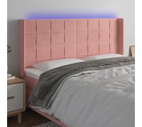 Tête de Lit à LED Gris Foncé 203x16x78/88 cm Velours Meuble de Chambre vidaXL