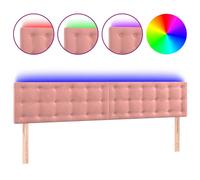 vidaXL Tête de lit LED Velours Rose 200x5x78/88 cm Double