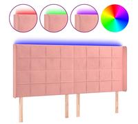 vidaXL Tête de lit à LED Rose 203x16x118/128 cm Velours