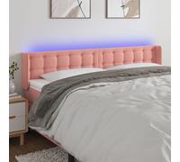 vidaXL Tête de lit à LED Rose 203x16x78/88 cm Velours