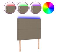 Vidaxl Tête De Lit À Led Taupe 100x5x118/128 Cm Tissu Gris