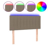 Tête de Lit à LED Marron Foncé 90x5x78/88 cm Tissu Meuble de Chambre vidaXL