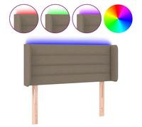 Vidaxl Tête De Lit À Led Taupe 103x16x78/88 Cm Tissu Gris