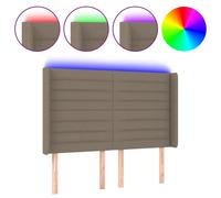 Vidaxl Tête De Lit À Led Taupe 147x16x118/128 Cm Tissu Gris