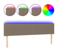 Tête de Lit à LED Marron Foncé 90x5x78/88 cm Tissu Meuble de Chambre vidaXL