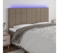 vidaXL Tête de lit à LED Taupe en tissu 180x5x118/128 cm
