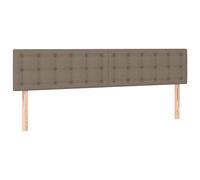 vidaXL Tête de lit à LED pour lit double Taupe tissu 180×5×78/88 cm