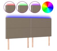 Tête de Lit à LED Gris Clair 144x5x118/128 cm Tissu Meuble de Chambre vidaXL