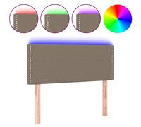 Vidaxl Tête De Lit À Led Taupe 90x5x78/88 Cm Tissu Gris