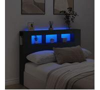 vidaXL Tête de Lit à LED, Tête de Cadre de Lit, Accessoire de Lit Double, Meuble de Chambre à Coucher Maison Intérieur, Noir 837345