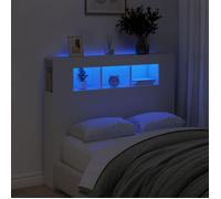 vidaXL Tête de lit à LED blanc 120 x 18,5 x 103,5 cm bois d'ingénierie