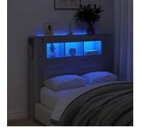 Vidaxl Tête De Lit À Led Sonoma Gris 120x18,5x103,5 Cm Bois Ingénierie Gris
