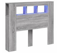 Vidaxl Tête De Lit À Led Sonoma Gris 120x18,5x103,5 Cm Bois Ingénierie Gris