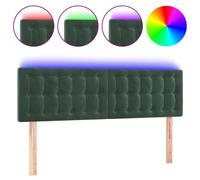 Vidaxl Tête De Lit À Led Vert Foncé 144x5x78/88 Cm Velours Vert