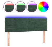 Vidaxl Tête De Lit À Led Vert Foncé 144x5x78/88 Cm Velours Vert