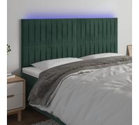 Hoofdbord LED 160x5x118/128 cm fluweel donkergroen3122719