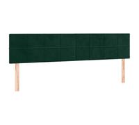 vidaXL Tête de lit à LED Vert foncé 160x5x78/88 cm Velours