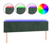 Vidaxl Tête De Lit À Led Vert Foncé 160x5x78/88 Cm Velours Vert