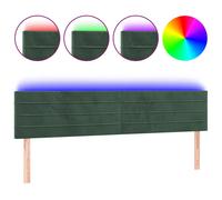 Vidaxl Tête De Lit À Led Vert Foncé 160x5x78/88 Cm Velours Vert