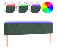 Vidaxl Tête De Lit À Led Vert Foncé 160x5x78/88 Cm Velours Vert