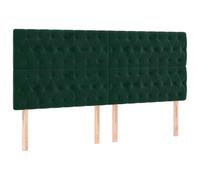 vidaXL Tête de lit LED velours – Vert foncé 180x7x118/128 cm – Double
