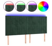 Hoofdbord LED 200x5x118/128 cm fluweel donkergroen3122731