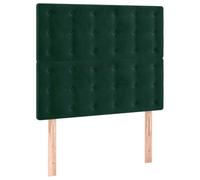 vidaXL Tête de lit à LED Velours Vert foncé 80x5x118/128 cm pour lit simple