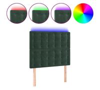 vidaXL Tête de Lit à LED Meuble de Chambre à Coucher Accessoire de Lit Simple Tête de Cadre de Lit Intérieur Vert Foncé 80x5x118/128 cm Velours
