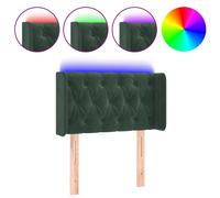 Vidaxl Tête De Lit À Led Vert Foncé 83x16x78/88 Cm Velours Vert