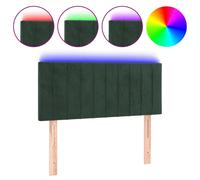 vidaXL Tête de lit à LED Vert foncé 90x5x78/88 cm Velours