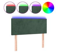 vidaXL Tête de lit 3121371 à LED Velours 90x5x78/88 cm Vert foncé