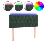 Vidaxl Tête De Lit À Led Vert Foncé 90x7x78/88 Cm Velours Vert