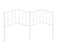 vidaXL Tête de Lit, Accessoire de Lit avec Pieds, Tête de Cadre de Lit, Meuble de Chambre à Coucher Maison Intérieur, Métal Blanc 160 cm