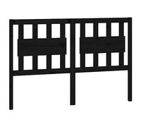 vidaXL Tête de Lit Accessoire de Lit Double Meuble de Chambre à Coucher Tête de Cadre de Lit Intérieur Noir 125,5x4x100 cm Bois Massif de Pin