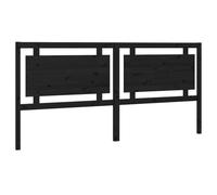 vidaXL Tête de lit double 817964 Bois massif de pin 205,5x4x100 cm Noir