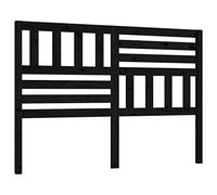 vidaXL Tête de Lit Adulte Double sur Pied pour Chambre à Coucher - Noir 126x4x100 cm en Bois Massif de Pin