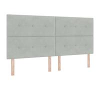 vidaXL Tête de lit Ajustable Velours Gris Clair 200 cm Mobilier de Lit Stylé avec Capitons pour Décor de Chambre à Coucher Queen Size
