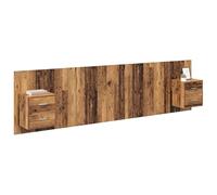 vidaXL Tête de lit avec Armoire 3 pcs Bois Ancien Bois d'ingénierie, Solution de Rangement Chic pour Chambre, tête de lit Moderne, Cabinet Flottant Mural, Design Minimaliste Efficace