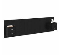 vidaXL Tête de lit avec Armoire 3 pcs Chêne Noir Bois d'ingénierie, Chambre Moderne, lit Flottant, Meuble de Rangement, tête de lit astucieuse, Gain de Place, Style Minimaliste
