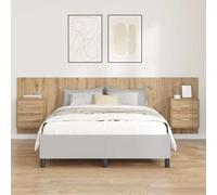 vidaXL Tête de lit avec armoire avec tiroir 3 pcs Chêne artisanal