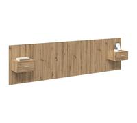vidaXL Tête de lit avec Armoire avec tiroir 3 pcs Chêne Artisanal, Solution de Rangement Chic pour Chambre, tête de lit Moderne, Cabinet Flottant Mural, Design Minimaliste Efficace
