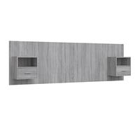 vidaXL Tête de Lit avec Armoires Accessoire de Lit Tête de Lit Flottante Murale Meuble de Chambre à Coucher Sonoma Gris Bois d'Ingénierie
