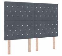 vidaXL Tête de lit avec Bouton en Cristal tufté Gris foncé 160 cm en Velours