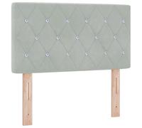 Tête De Lit Vidaxl En Velours Gris Clair Avec Boutons En Cristal 80 Cm Gris