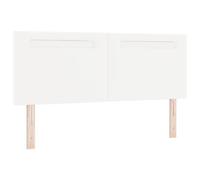 vidaXL Tête de lit avec des lumières à LED Blanc 144 cm PVC, Têtière Moderne pour Chambre, rectangulaire, réglable en Hauteur, Design Mural LED, Durable, Polyvalente
