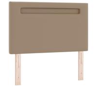 vidaXL Tête de lit avec des lumières à LED Cappuccino 100 cm PVC, Têtière Moderne pour Chambre, rectangulaire, réglable en Hauteur, Design Mural LED, Durable, Polyvalente